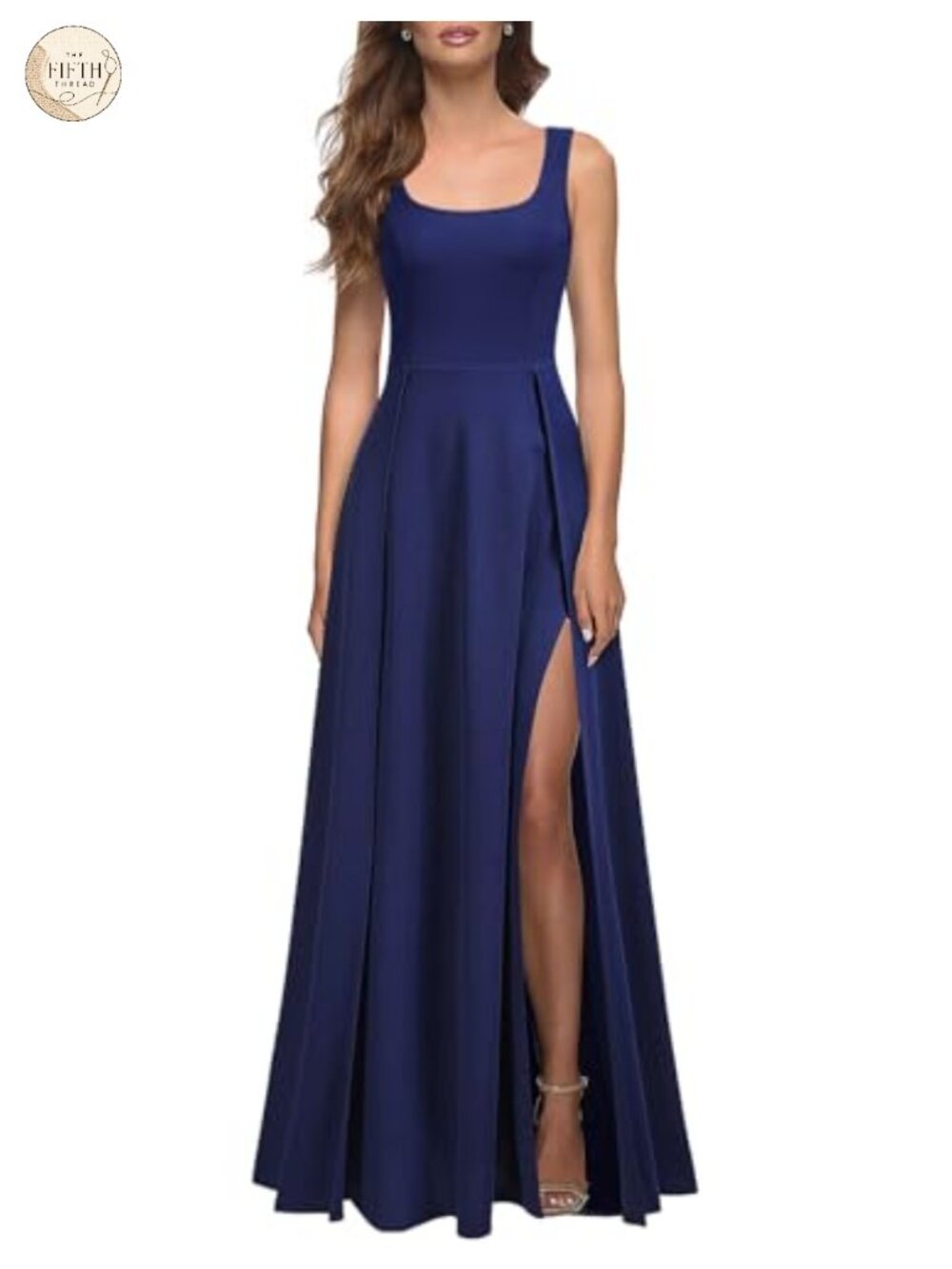 Women's Square Neck Bodycon Sleeveless Maxi Formal Dress